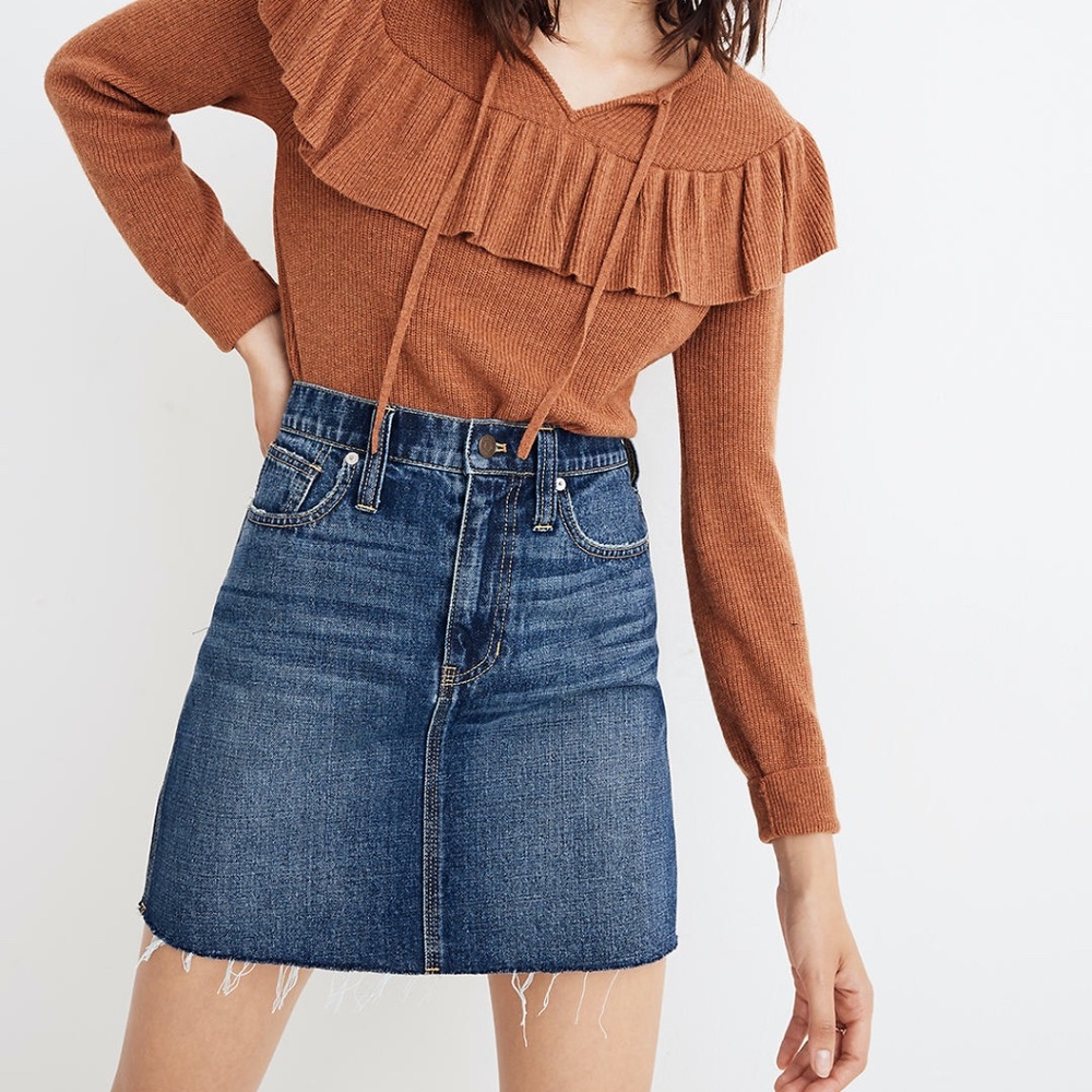 Madewell Rigid Denim Straight Mini Skirt